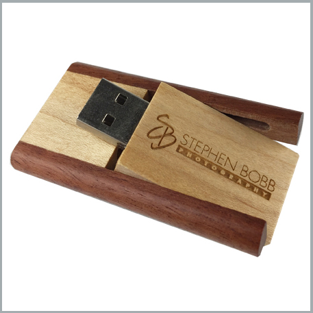 USB FLASH DRIVES - TWO TONE WOOD